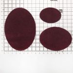 Набор заплаток пришивных из замши, овал 4х5,5см, 6х8,2см, 8х10,9см, с перфорацией, 3 шт (31 бордовый), 59404