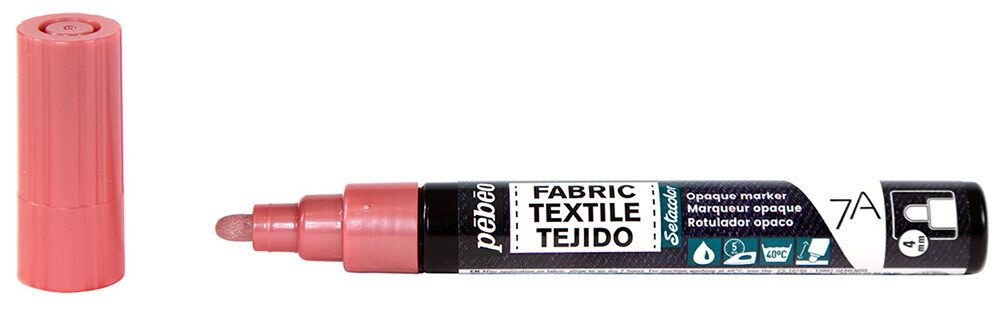 Маркер для темных и светлых тканей 7A Opaque 4 мм, перо круглое, 6 шт, 804434 Под розовую медь, Pebeo