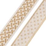 Лента (тесьма) жаккардовая 35.0 мм / 10±0.5 метров, бордюр Плетеный орнамент 35274 V7 золото