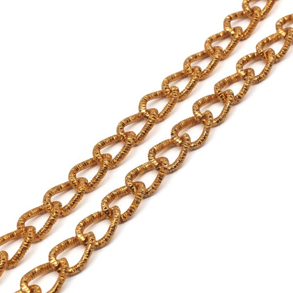 Цепь алюминиевая 11,6 мм, 7,8 мм, боб(10 м) (золото) K