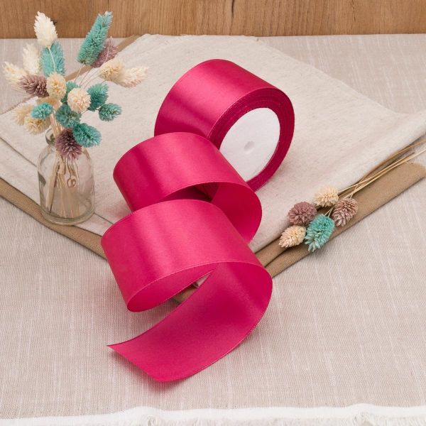 Лента атласная 1-сторонняя 50.0 мм / 22.86±1 метров, аналог 7730446, 91 фуксия, DDZ2401, Globus