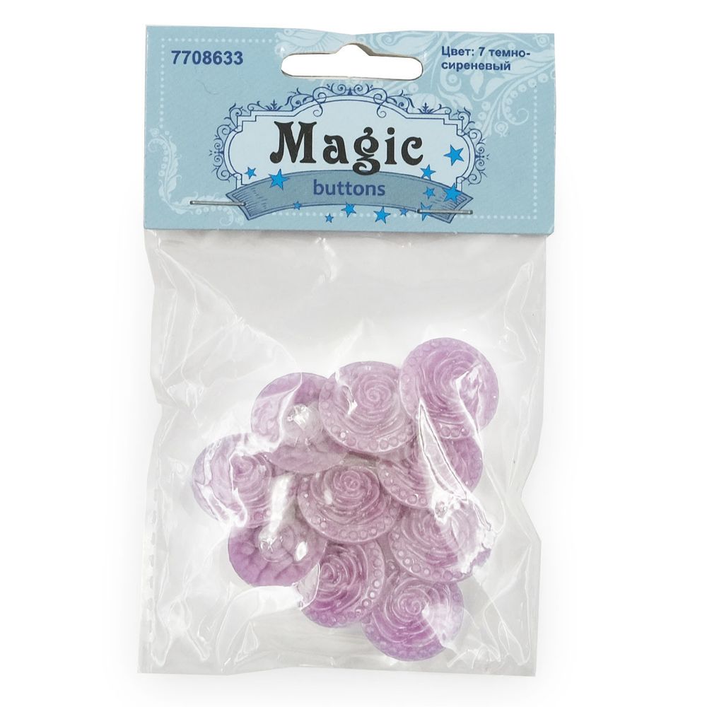 Пуговицы на ножке Розочки, 10 шт (6 св.сиреневый)