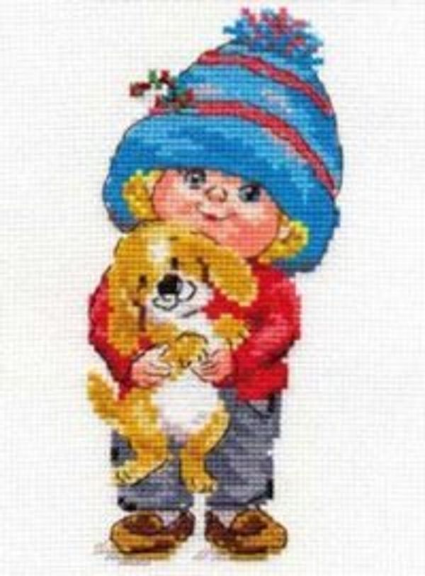 Набор для вышивания нитками Алиса, Сашенька 8х16 см