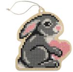 Алмазная (кристальная) мозаика Фрея, подвеска Кролик, 8.5х9.5 см