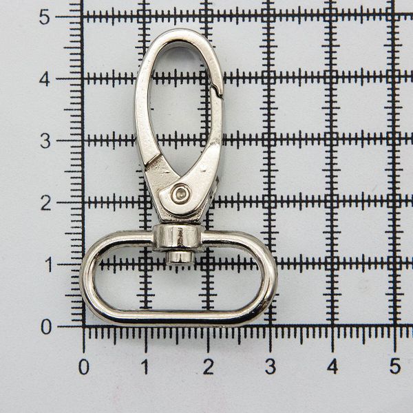 Карабин металл 25.0 мм (48х32 мм), цв.никель, 20 шт