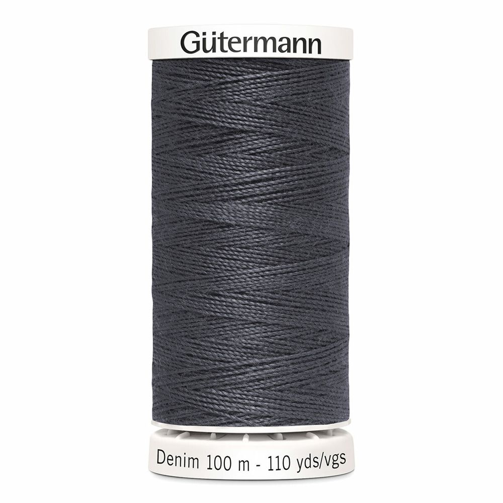 Нитки для джинсовых тканей Gutermann Denim 50, 100м, 9455 т.серый, 5 катушек
