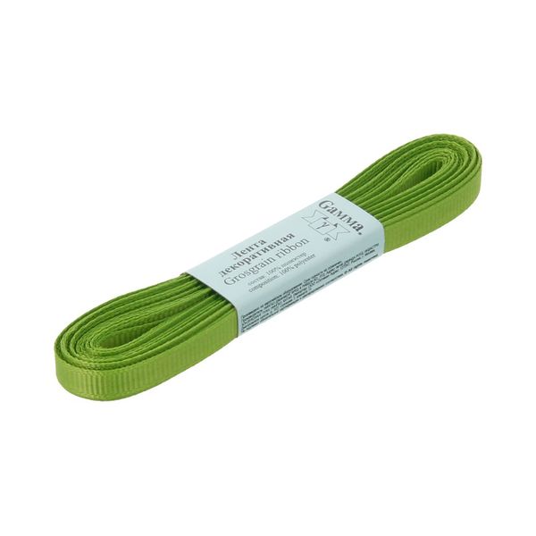 Лента репсовая нарезка 06.0 мм / 10 шт по 5.4 метра, 080 т.салатовый, Gamma GR-06