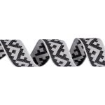 Лента (тесьма) жаккардовая 24.0 мм / 25±1 метров, Орнамент для северных народов, рис 8621 белый-черный, Gamma С3772