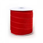 Лента бархатная (тесьма) 20.0 мм / 22.86±1 метров, арт.20VR42 нейлон цв.т.красный