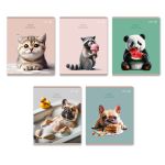 Тетрадь ученическая общая, глянцевая ламинация A5 80 л. на скобе 65 г/м², белизна 100% 5 шт клетка, 01527 Жизнь хороша!, Светоч Т203