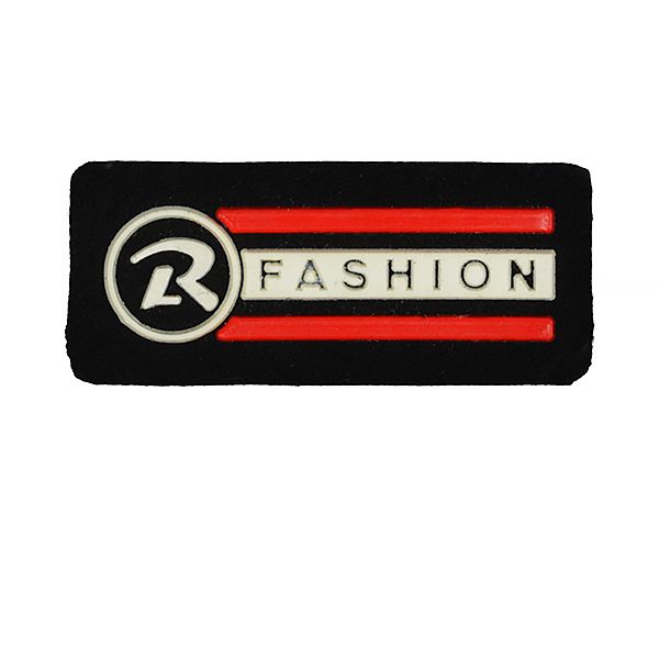 Аппликация пришивная R FASHION SHEV.23 3,5х1,5см цв.черн/бел/красн, 20шт