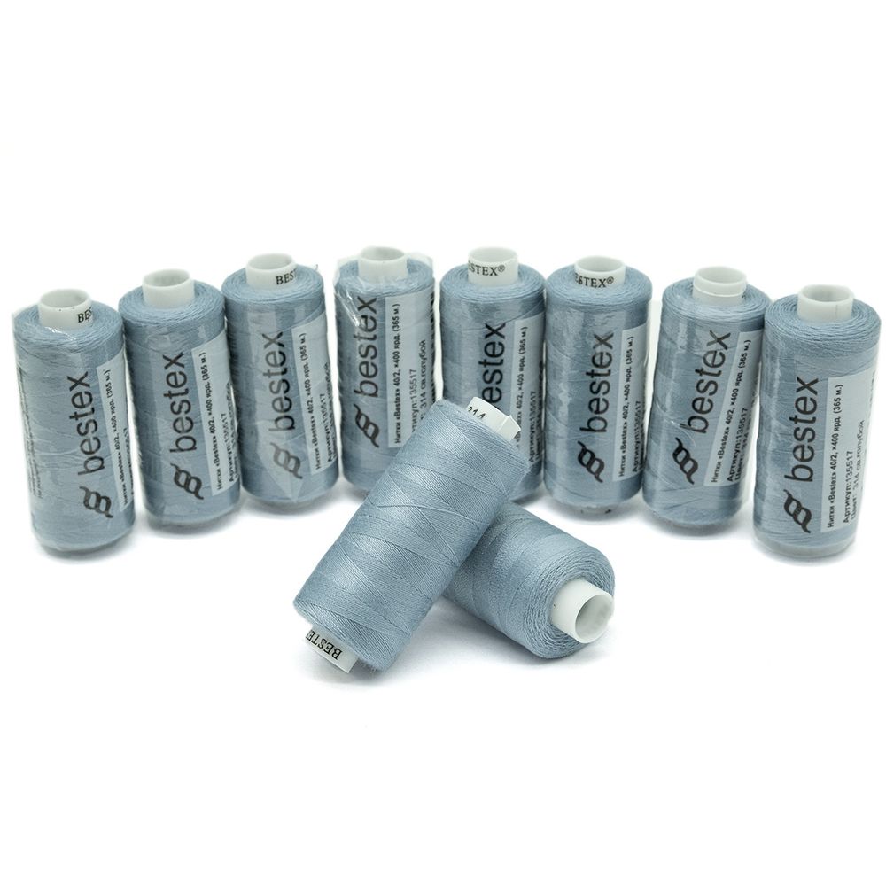 Нитки швейные бытовые Bestex 40/2, 365 м (400 ярд) / 10 кат., 314 лилово-голубой