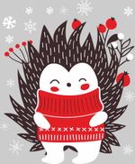 Термоаппликация Gamma Термотрансфер M №05, 1 шт, M-522 Ежик в жилетке 7х8.5 см