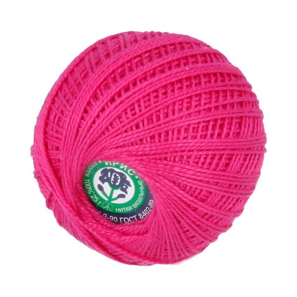 Пряжа ПНК им.Кирова Ирис / уп.20 мот. по 25 г, 150м, №1110 (027) т.розовый