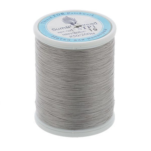 Нитки для пэчворка SumikoThread 200 м, (219 ярд), 19 св.серый