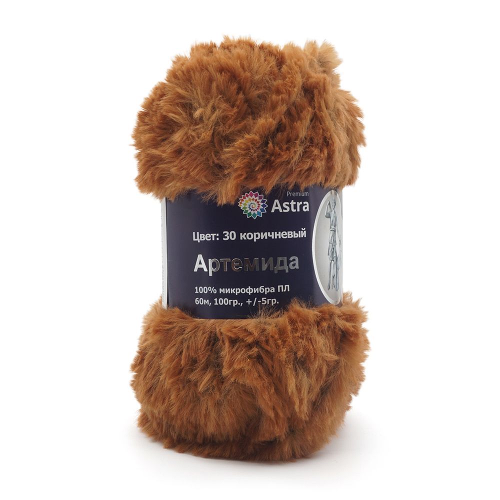 Пряжа Astra Premium (Астра Премиум) Артемида / уп.3 мот. по 100 г, 60 м, 30 коричневый