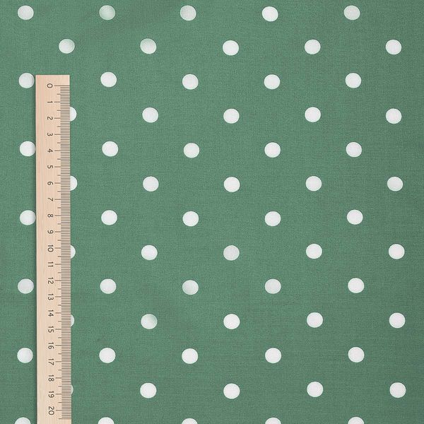 Штапель в горошек 90 г/м², 145 см / 2 метра, TBY.Vidt.05 цв.зеленый