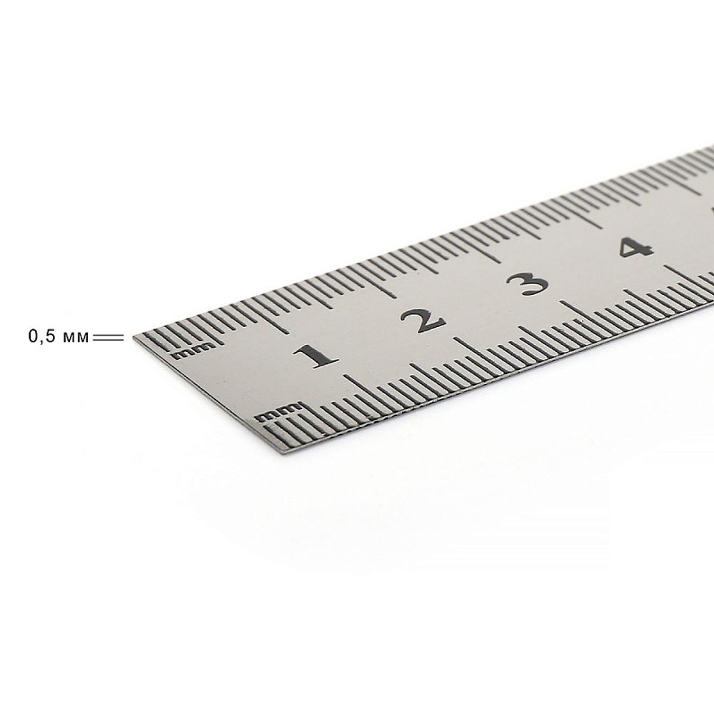 Линейка стальная 30 см, 0.5 мм, ПВХ чехол