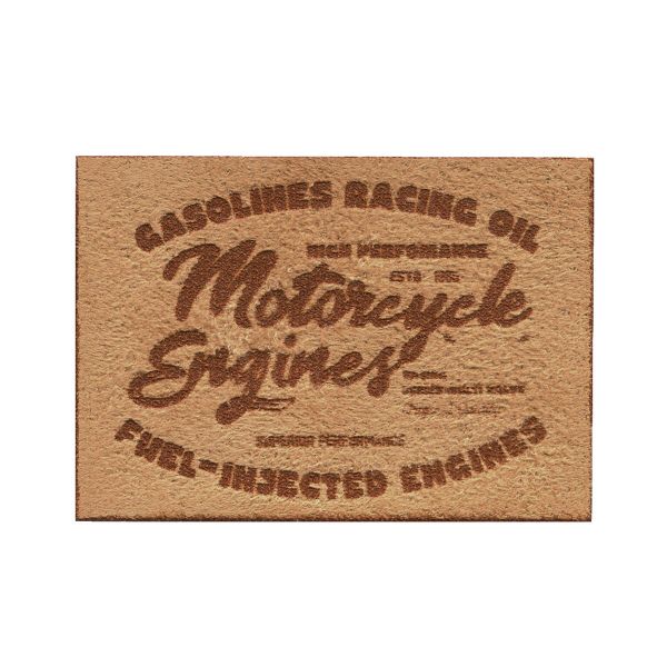 Термоаппликация ярлык MOTORCYCLE, искусственная замша, песочный цв. 1шт. Prym, 922001