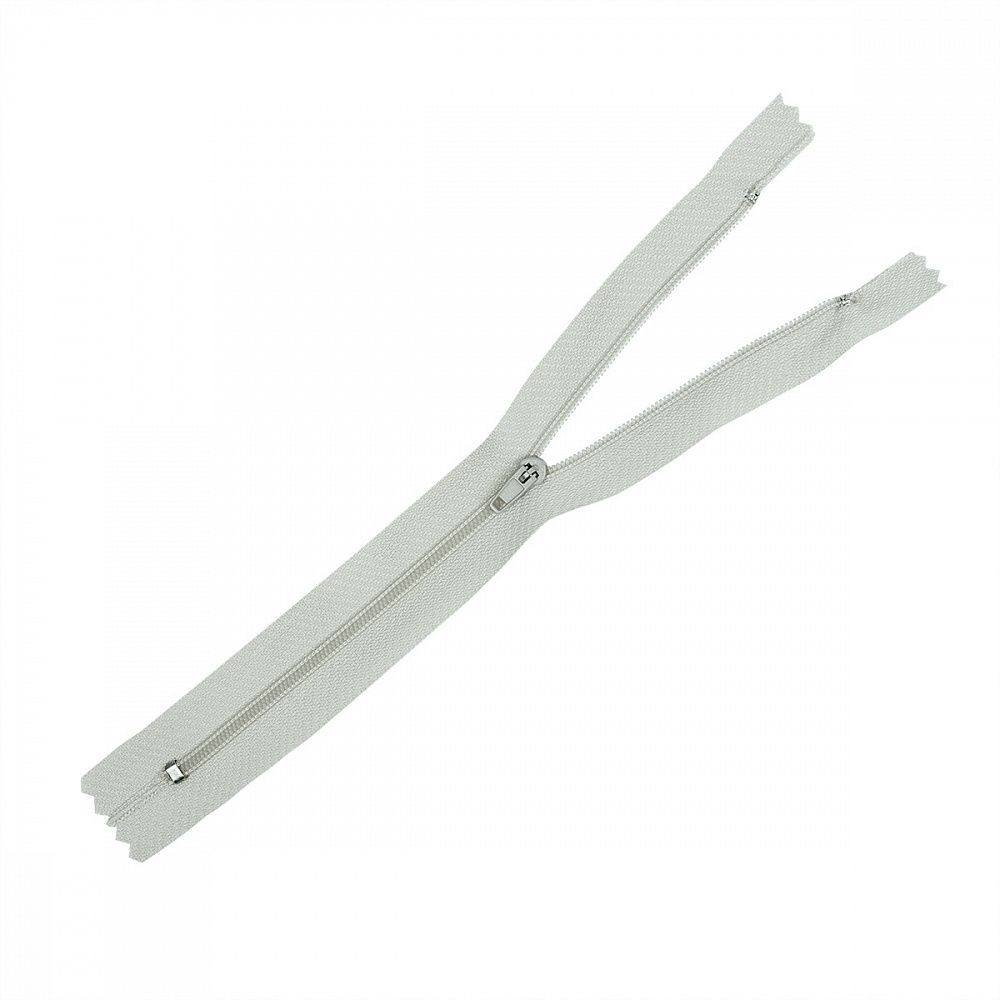 Молния спираль (витая) юбочная Т3 (3 мм) 1 зам., н/раз., 20 см, цв.F314 (302) св.серый уп.50 шт, Mzip Молния спираль (витая) юбочная Т3 (3 мм) 1 зам., н/раз., 20 см, цв.F314 (302) св.серый уп.50 шт, Mzip