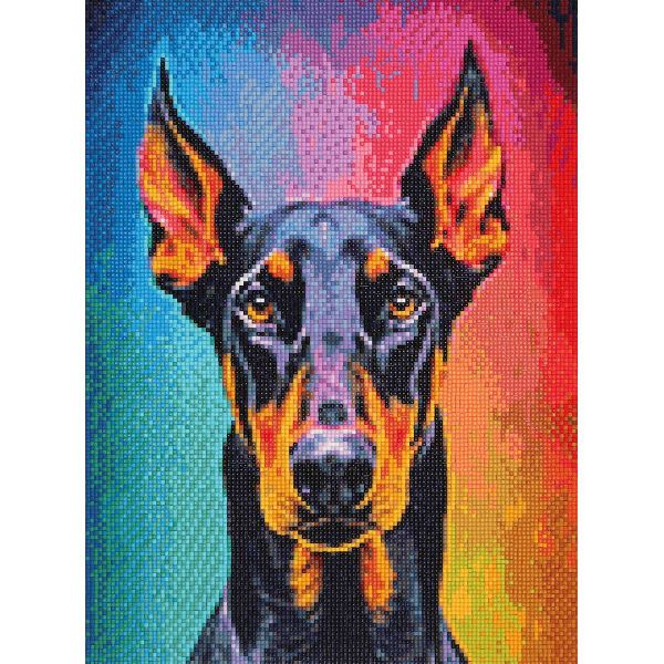 Алмазная (кристальная) мозаика Cristyle, Доберман, 30х40 см