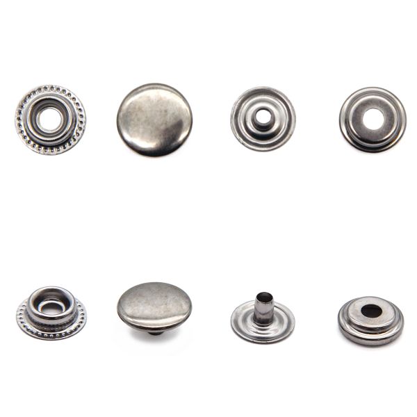 Кнопка Дельта (O-образная) ⌀15.0 мм, ≈72 шт, СТАЛЬ, №61 чер.никель, NEW STAR