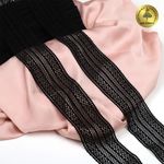 Кружево стрейч (эластичное) 50 мм / 10 метров, TBY.8035, цв.02 черный, Kruzhevo