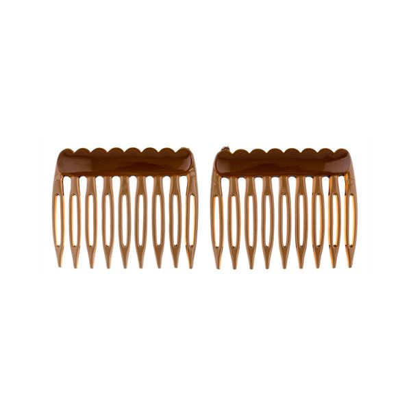 Гребень для волос 4х4.5 см, 10 шт (5х2 шт), №03 коричневый, Zlatka HCJ-01