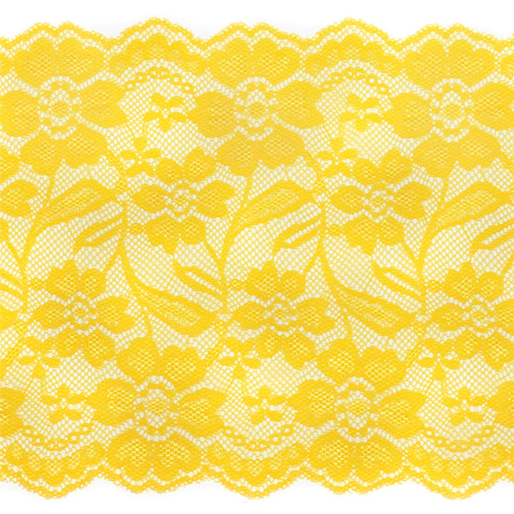 Кружево бельевое эластичное 180 мм / 18.3 м, 897, цв.желтый, Kruzhevo