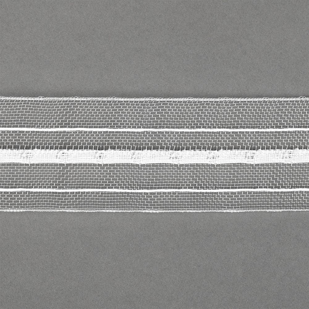 Лента (тесьма) шторная: сборка карандаш (1:3) 40 мм / 10 метров, П-022М органза, Prestij