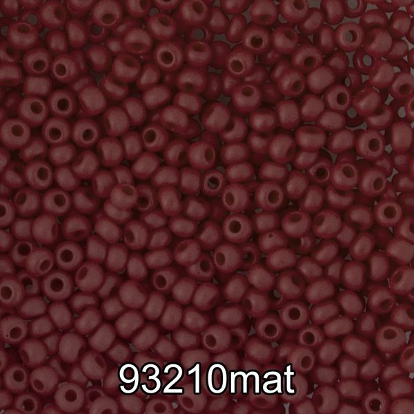 Бисер Preciosa 10/0 (2.3 мм), 500 г, 93210 mat (Ф647) бордовый мат.