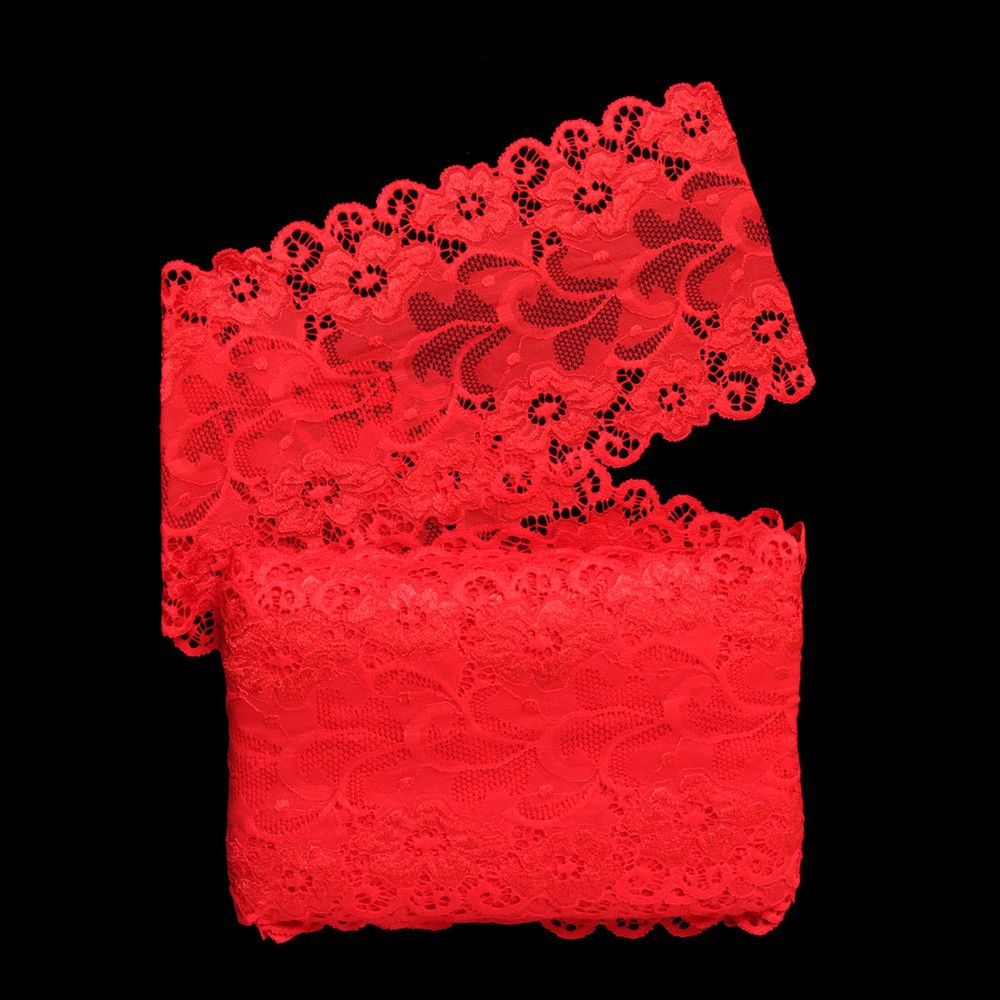Кружево бельевое эластичное 150 мм / 13.72 м, цв. C820 красный