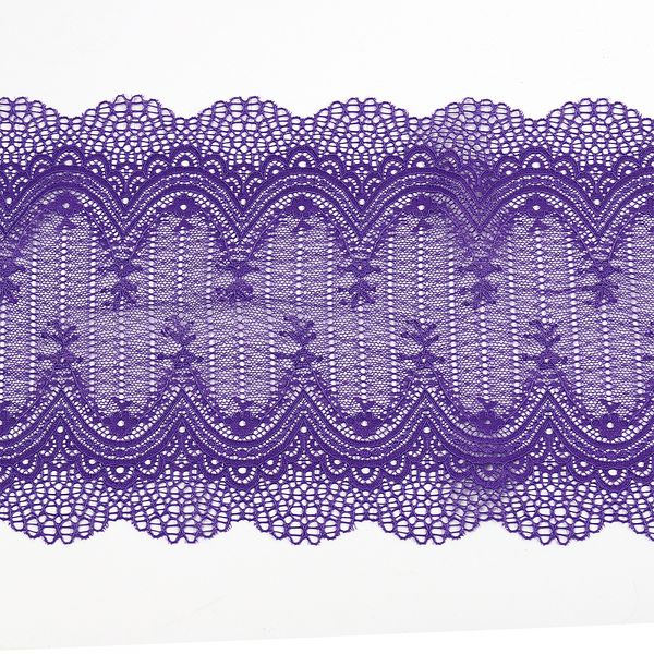 Кружево бельевое эластичное 230 мм / 10 м, 8037, цв.F170 фиолетовый, Kruzhevo