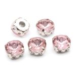 Хрустальные стразы в цапах круглой формы, розовый 10 мм, 5 шт. Astra&Craft, РЦ010НН10