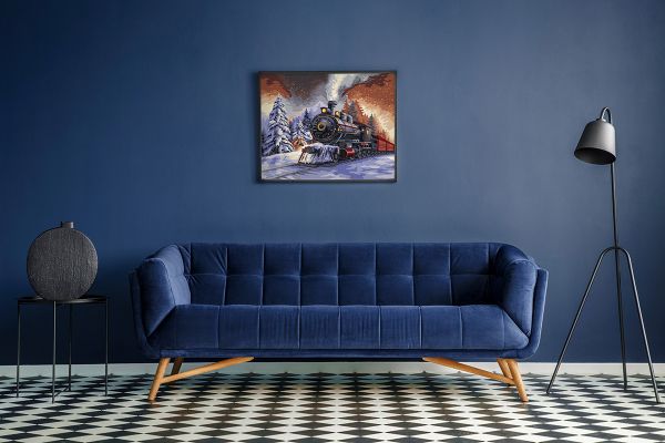 Картина по номерам Фрея, Новогодний экспресс, 50х40 см