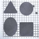 Набор заплаток пришивных из замши, круг, квадрат, треугольник, овал 6см, с перфорацией, 4 шт (26 серый), 59723