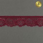 Кружево эластичное (стрейч) 30 мм / 50 метров, TBY.L839, цв.F178 бордовый