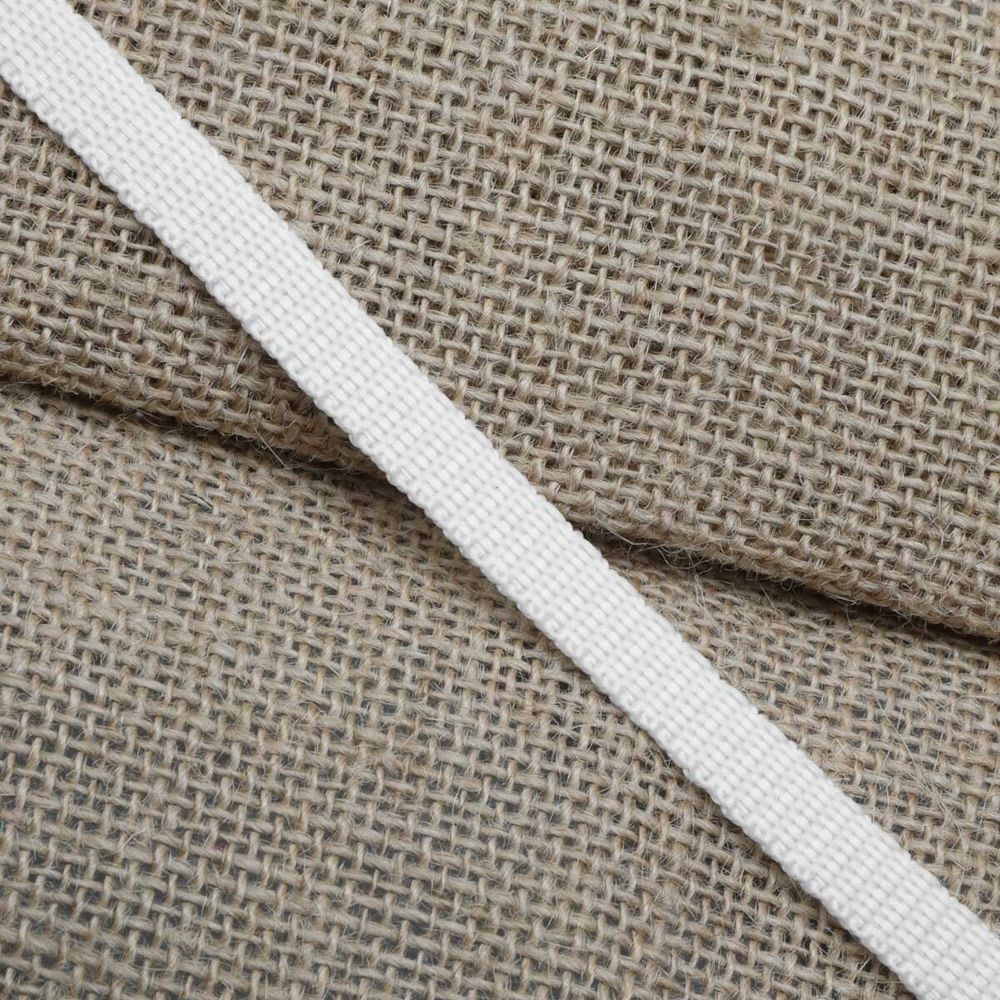 Стропа (ременная лента) 10 мм / 25 метров, толщ. 1.0 мм, [5.5 г/пог.м], 100% п/п, 1 белый