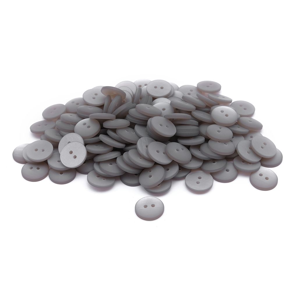 Пуговицы на 2 прокола 22L (14мм), пластик (col.42 светло-серый), CR-K18M, 144 шт