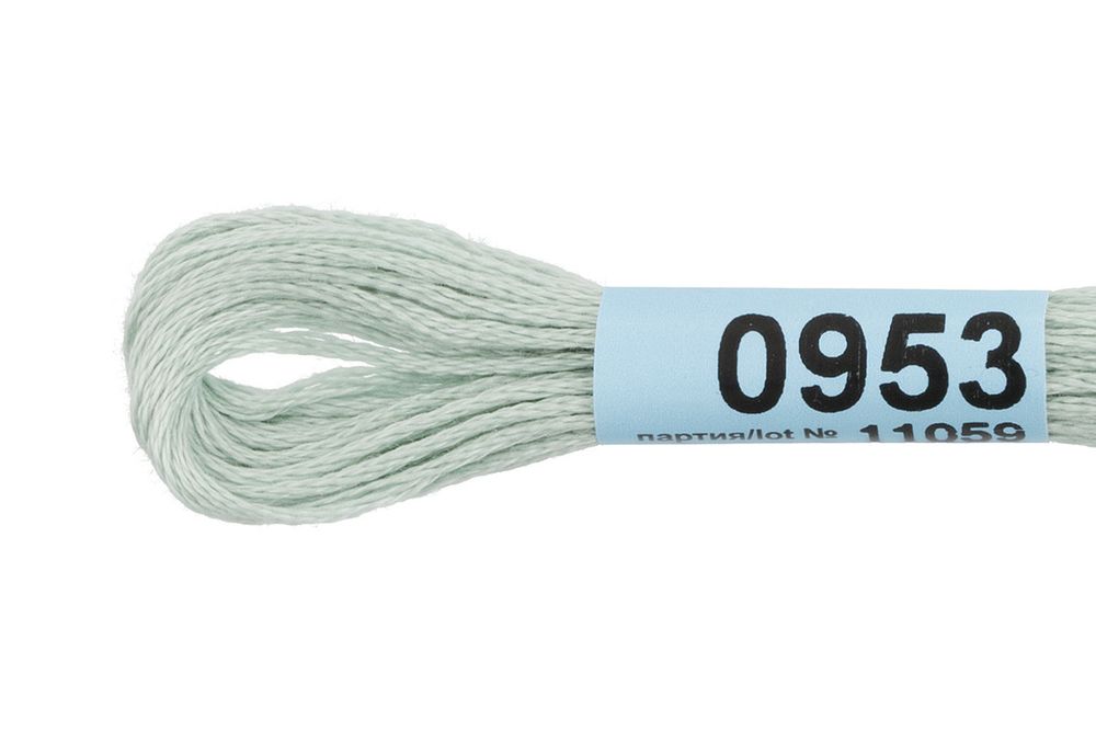 Мулине Gamma 100% хлопок, цв.0953 св.мята, 24 мотка по 8 метров