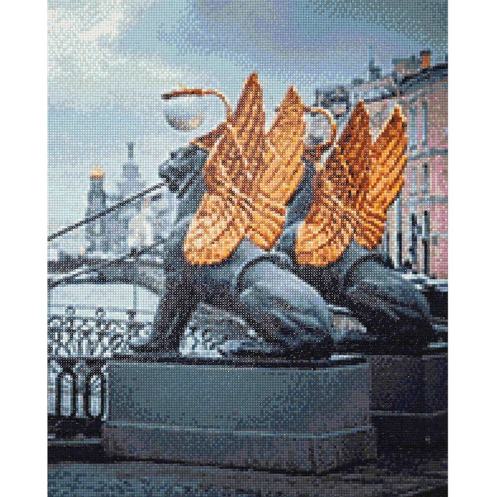 Алмазная (кристальная) мозаика Cristyle, Крылатые львы Банковского моста, 40х50 см