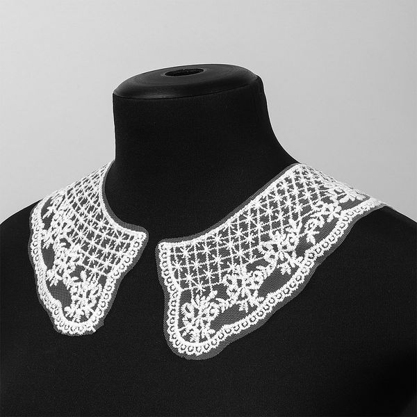 Пришивной кружевной воротник 17х16 см, цв.01 белый, уп.25 пар, диз.HX-40, Kruzhevo