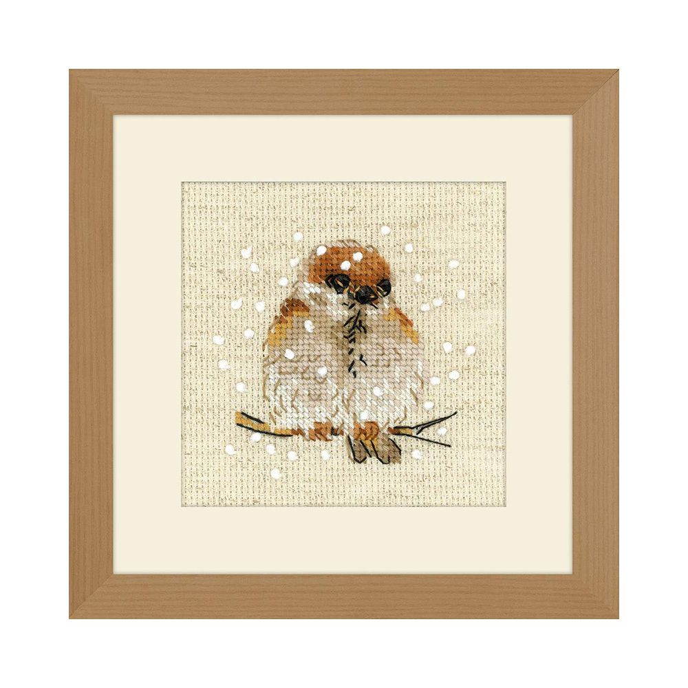 Набор для вышивания нитками Риолис, Воробушек, 10х10 см