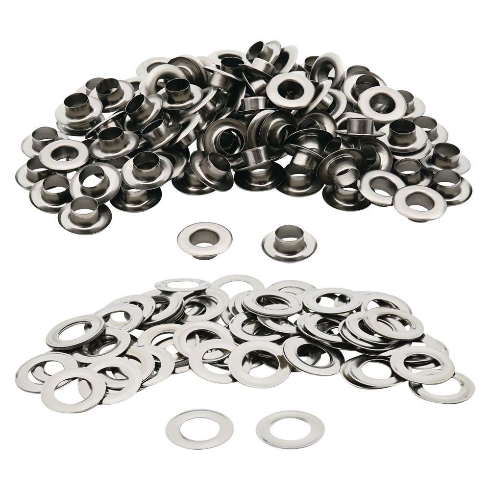 Люверсы металл ⌀_9.2 мм (внутр.), №24, сталь, чер.никель, 100 шт, New Star