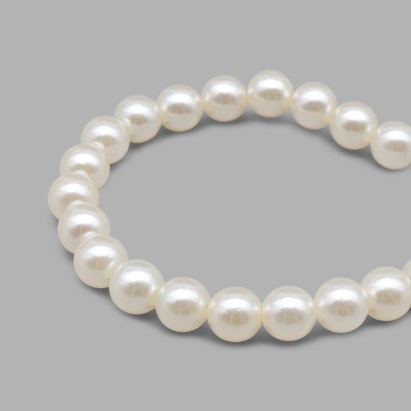 Бусины пластик (жемчуг) ⌀8 мм, 25 г, Astra&Craft (004 NL топленое молоко)