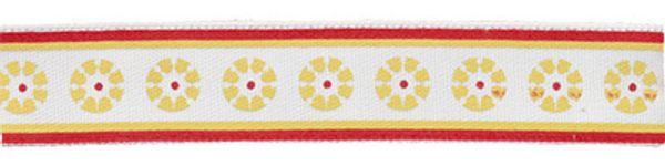 Лента атласная с рисунком 12.0 мм / 5 шт по 3 метра, F31/001 орнамент/белый, Gamma ALP-122