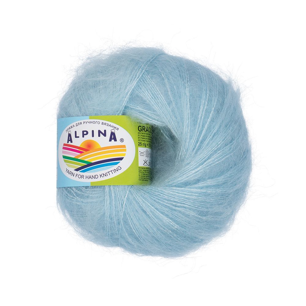Пряжа Alpina Grace / уп.4 мот. по 25г, 210м, 03 св, голубой