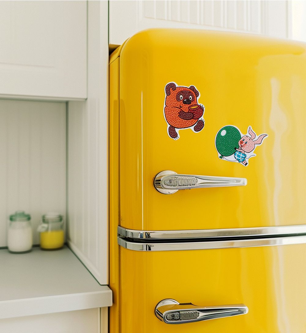 Алмазная (кристальная) мозаика Фрея CMF-ALVM-098, Союзмультфильм. Магнит Винни-Пух, 7.5х10 см