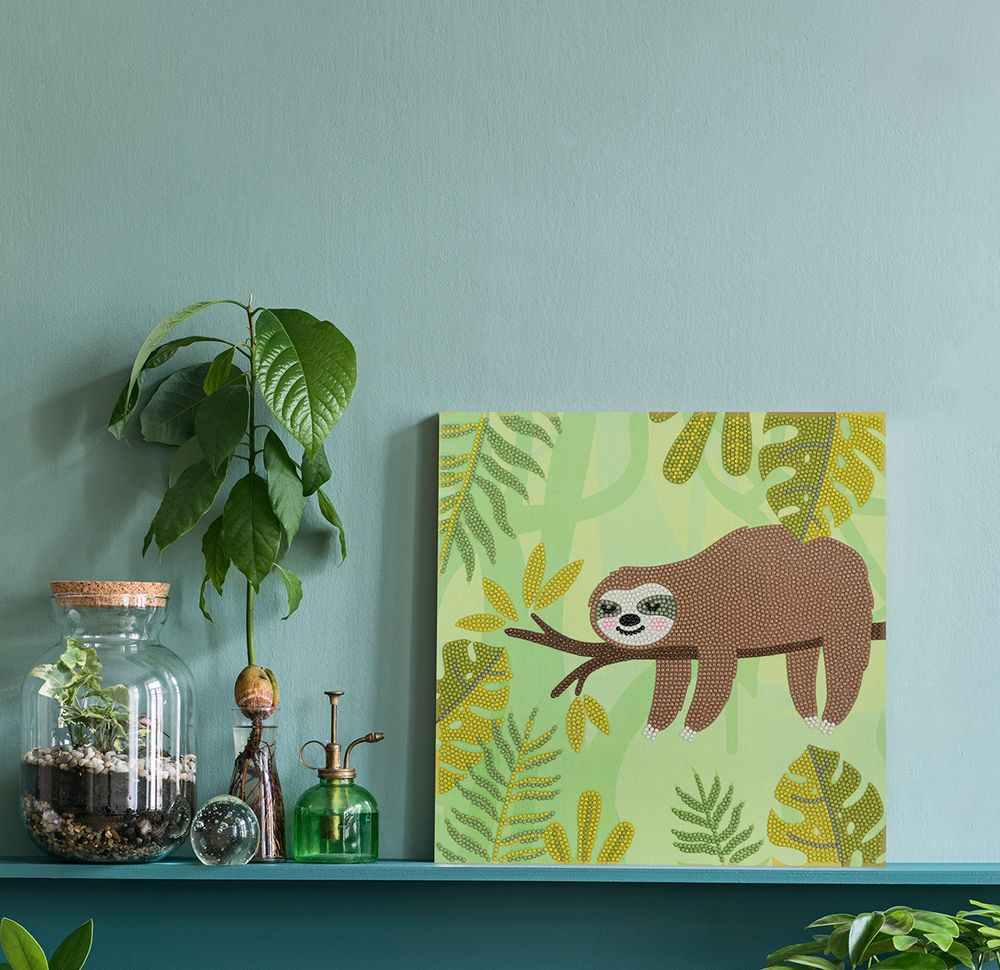 Алмазная (кристальная) мозаика Фрея, постер Ленивец, 30х30 см