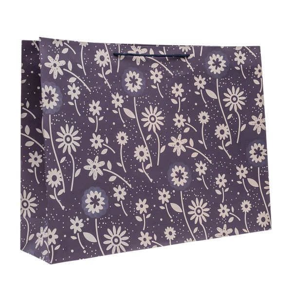 Пакет подарочный крафтовый Цветочки, 50х13х38см, 170 г/м², 12 шт